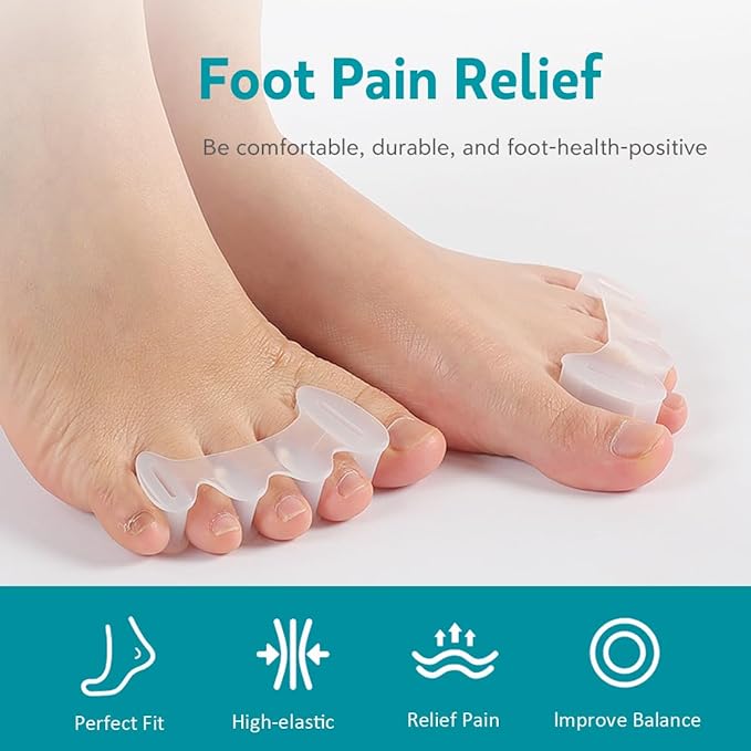 2 Pairs Toe Spacers Bunion Corrector for Women/Men, Foot Alignment - Spreaders for Bunions, Hallux Valgus, Support Foot Fitness and Balance