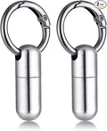 2 PCS Small Pill Case Micro Keychain Pill Holder Portable Waterproof Container Tiny Pocket Medicine Organizer with Keyring for Travel Purse Pocket Handbag Outdoor