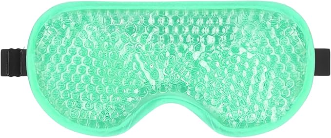 Adjustable Gel Eye Mask for Hot & Cold Therapy – Cooling & Heated Eye Pack for Puffy Eyes, Dry Eyes, Headache Relief & Relaxation, Green (Pack of 2)