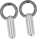 TOPINCN Stainless Steel Pills Keychain Holder, Airtight Leakproof Small Capsules Container Case, Lightweight Portable Pills Bottle for Hiking Travel Camping Outdoor (Silver)