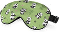 Funny Panda Silk Eye Mask Sleep Mask Cute Pandas Pandas Bamboo Butterfly Cartoon Green Eye Mask with Adjustable Strap Lightweight for Women Work Travel Night Sleep