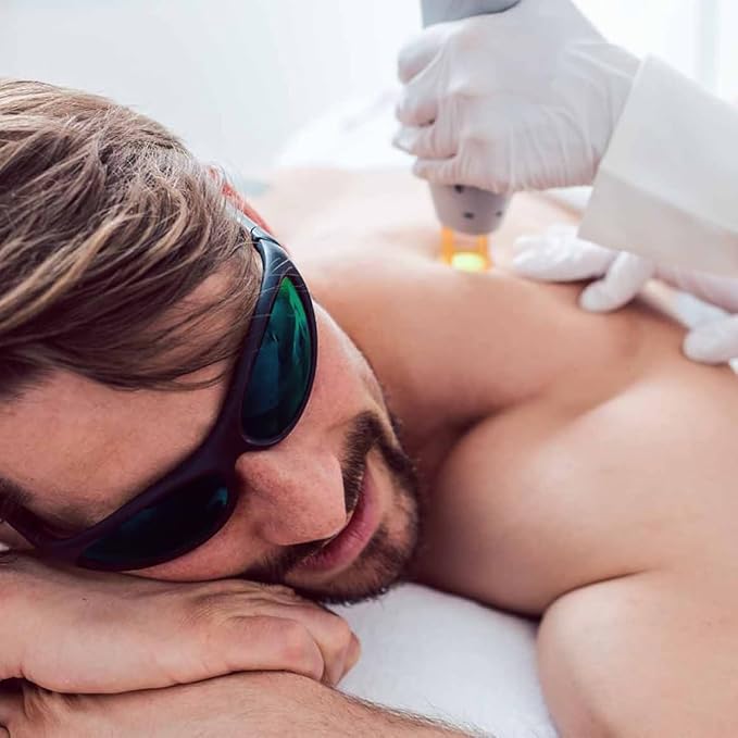 Professional 500nm-1200nm Wavelength IPL Laser Safety Glasses Eye Protection for Hair removal , Red Light Therapy Glasses Protective Tanning Goggles Eyes Protection for Laser Cosmetology Operators
