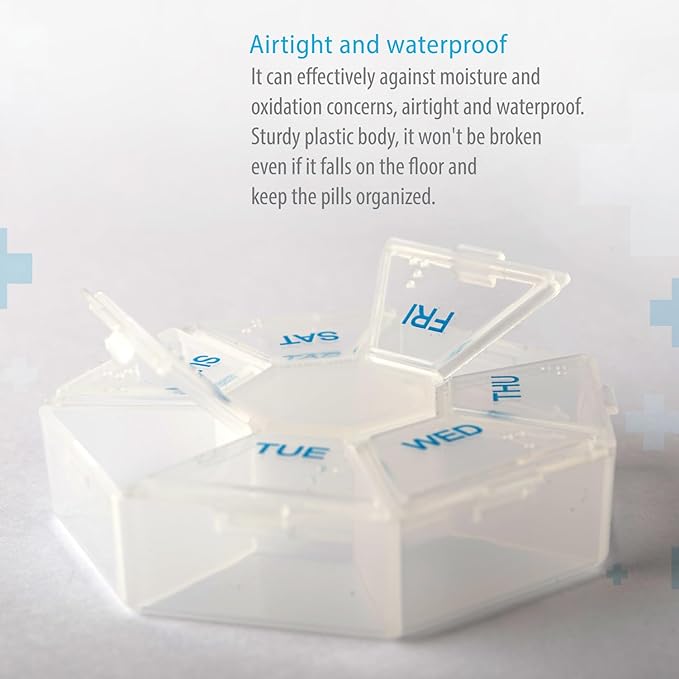 Deke Home - Medicine Pill Organizer with Braille Labeling (2 Pack), 14 Day Pill Boxes, Clear Lids, 2 Week Pill Organizer, Weekly Organizer for Medication Management, Compact, Easy Viewing