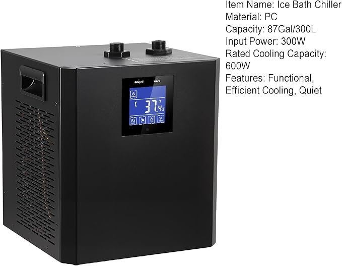 Cold Plunge Chiller, Ice Bath Water Chiller Machine with Pump and Filter, 87 Gallon Capacity, Efficient Cooling System for Athletic Recovery, Easy Setup for Home Gym (Black)