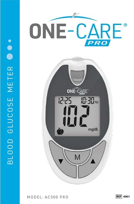 ONE-CARE PRO Glucose Meter, Blood Glucose Monitor for Diabetes Testing, Blood Sugar Monitor Device, Digital Glucometer for Home and Professional Use, Blood Sugar Testing Monitor