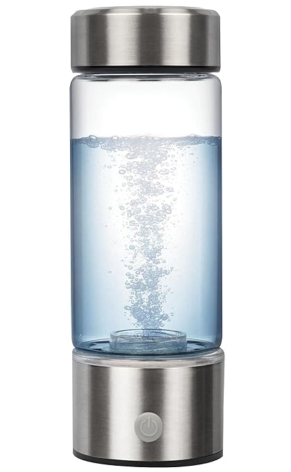 Portable Hydrogen Water Bottle - Rechargeable Hydrogen Water Ionizer Machine - Hydrogen Water Bottle Generator for Hydrogenated Pure Water - Best for Home, Office, Gym