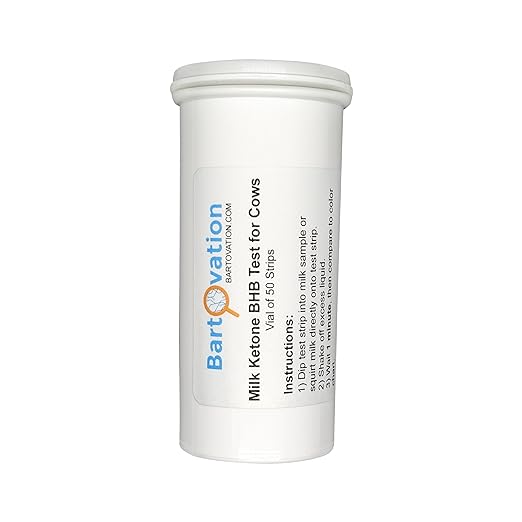 Milk Ketone Test Strips for BHB in Cow Milk [Vial of 50 Strips]