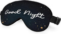 Good Night Silk Sleep Mask with Adjustable Strap for Travel, Nap, Shift Work, Office - Black