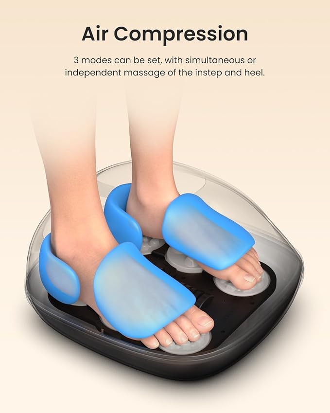 RENPHO Full Foot Massager with Heat [2026 New Upgraded], 3 Levels Air Compression & Deep Kneading, Shiatsu Foot Massage for Plantar Fasciitis & Neuropathy, Birthday Gifts for Women Men Size up to 13