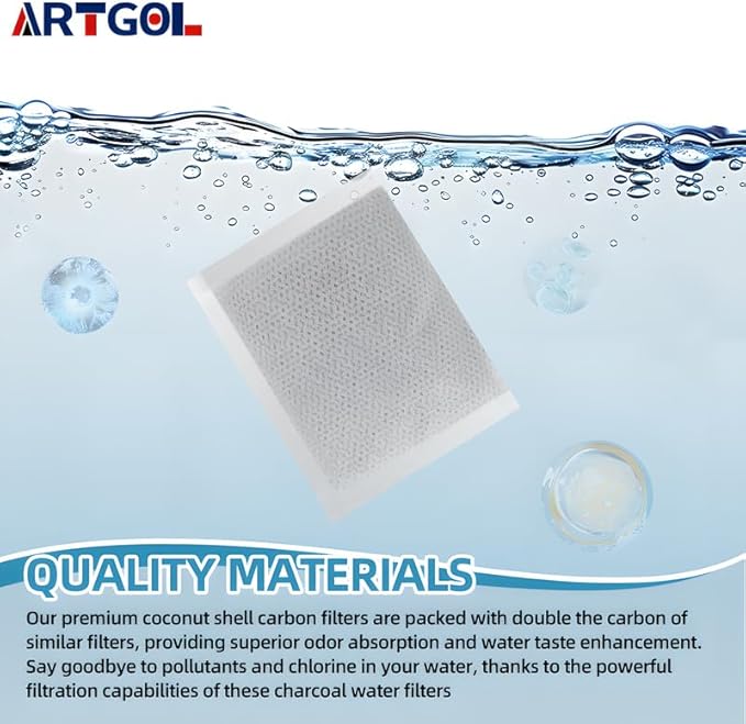 100 Pack (1.7 Pounds) Activated Charcoal Distiller Water Filters, Coconut Shell Replacement Activated Carbon Filter Sachets Compatible with Megahome and Other Countertop Distillers