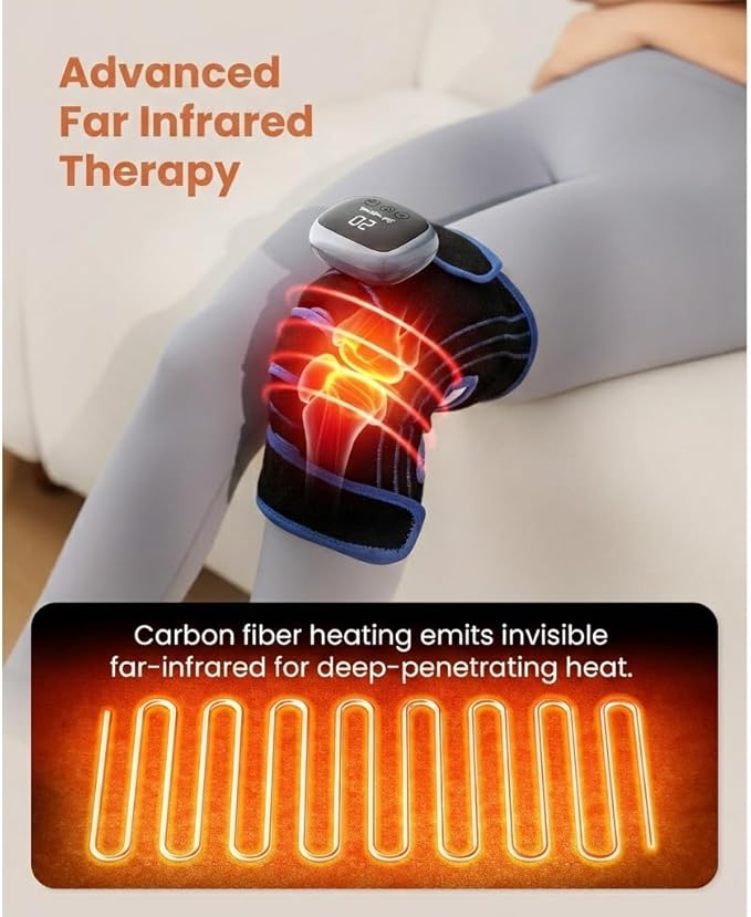 BOB AND BRAD Cordless Far Infrared Knee Heating Pad for Pain Relief, FSA-HSA Eligible Deep Tissue Heated Wrap for Arthritis, Meniscus Tear, Tendinitis, Portable Electric Brace for Elbow, Arm & Leg