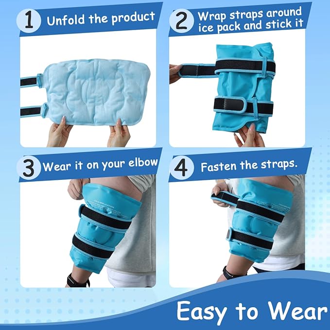 King Mills Plus Size Elbow Ice Sleeve, Ideally Used as Tennis Elbow Ice Pack Wrap with Cold or Hot Therapy for Bursitis, Golfers Treatment, Arthritis, and Tendonitis Pain Relief