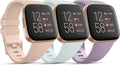 3 Pack Sport Bands Compatible with Fitbit Versa Bands, Classic Soft Sport Replacement Wristbands for Fitbit Versa 2 Smart Watch Women Men