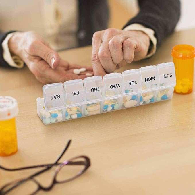 Pill Organizer Daily Case US Stock Weekly Portable Extra Large 7 Day Box Clear