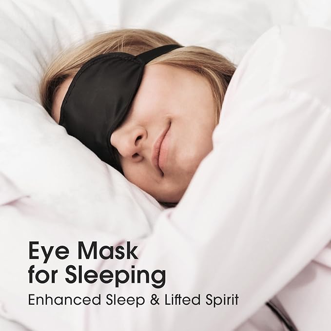 Sleep Mask, 4 Silk Dark Eye Mask for Sleeping High Light Blocking, Beauty Light-Blocking Eye Mask with Adjustable Strap, Smooth Soft Eye Mask for Women Men