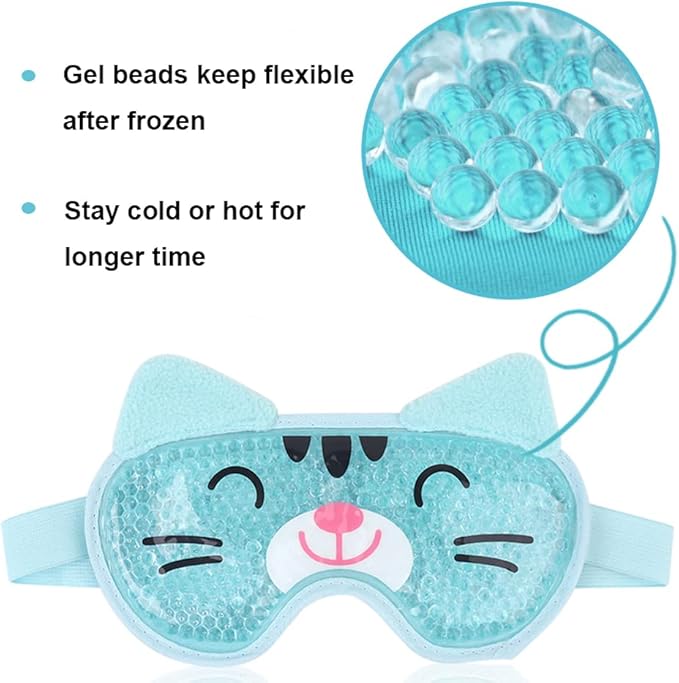 NEWGO Headache Ice Pack Head Wrap for Migraines and Ice Pack Eye Mask Cold Compress Reusable Hot Cold Therapy