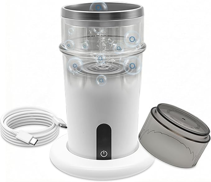 Portable O3Water Generator Cup Dispenser, Multi-Purpose O3 for Oral Care & Fruit Cleaning, Rechargeable Hydrogen Water Purifier and Mouthwash Cup for Teeth Brushing & Bathroom and Kitchen Use