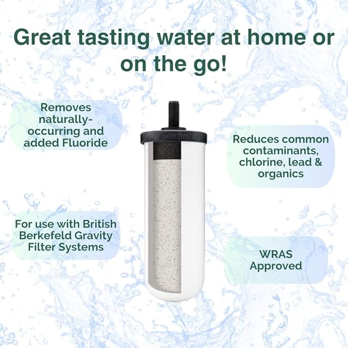 British Berkefeld Doulton Ultra Fluoride Ceramic Drinking Water Filter Cartridge W9120133 for All Gravity Water Filter Systems