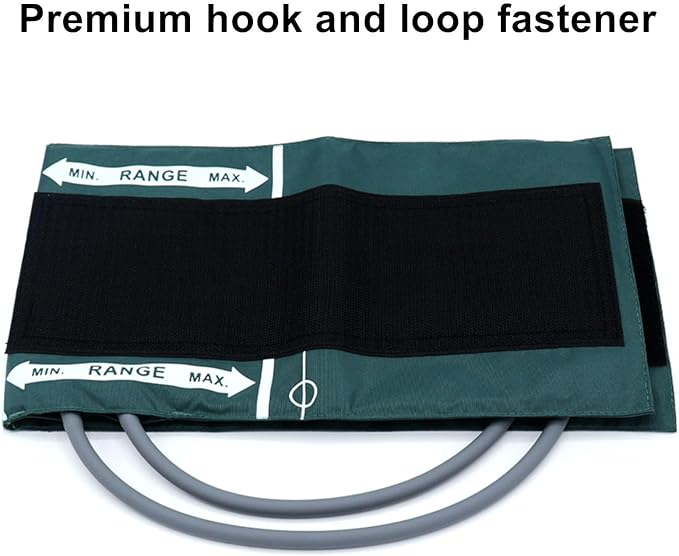 NIBP Cuff with BP18 Connectors for Large Adult, 33-47 cm Reusable Dual Tube Nylon Replacement BP Cuff with Inner Airbag for Blood Pressure Monitor Machine
