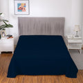 GLUYOHEY Grounding Flat Sheet Queen Size (90"x102") Conductive Silver Fiber Earthing Bed Sheets with Grounded Cord Reconnect with Earth’s Energy for Better Sleep and Enhanced Wellness, Dark Blue