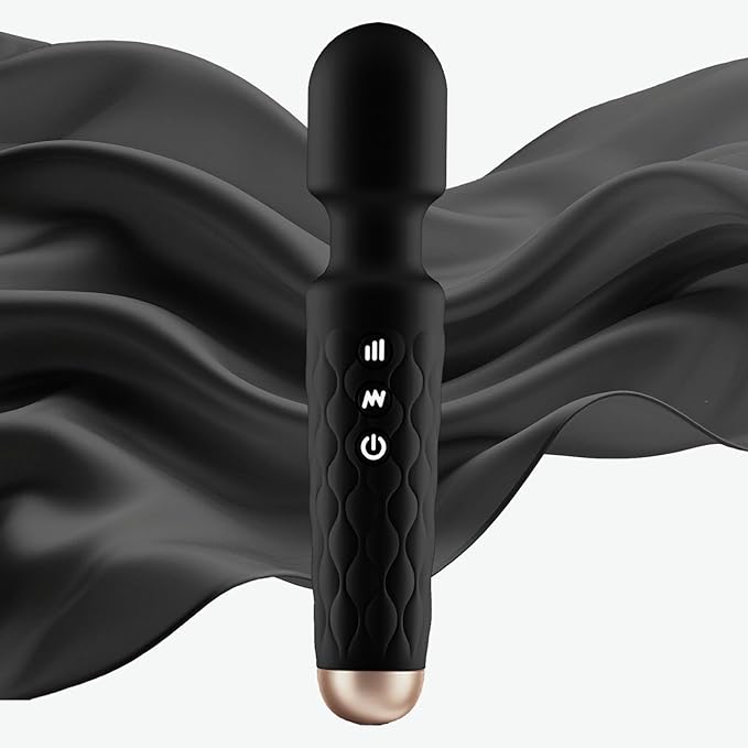 Personal Massager - 4H Max Runtime & Ultra-Quiet - Waterproof - 20 Modes 8 Speeds for Deep Tissue Back Massage, Post-Workout Recovery and Neck Muscle Relaxation（Black）