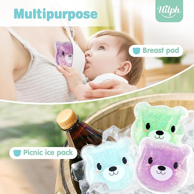 Hilph Kids Ice Packs for Boo Boos, Reusable 3 Pack Gel Ice Packs for Toddlers & Children Injuries Reusable, Soft Small Hot & Cold Pack for Bumps, Bruises, Fever, Get Well Gifts