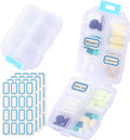 Travel Pill Organizer Portable Pocket Pill Case Small Pill Box for Purse Medicine Organizer Have 10 Compartments Storage Vitamin Fish Oil by INVODA (1PCS White+Lables)