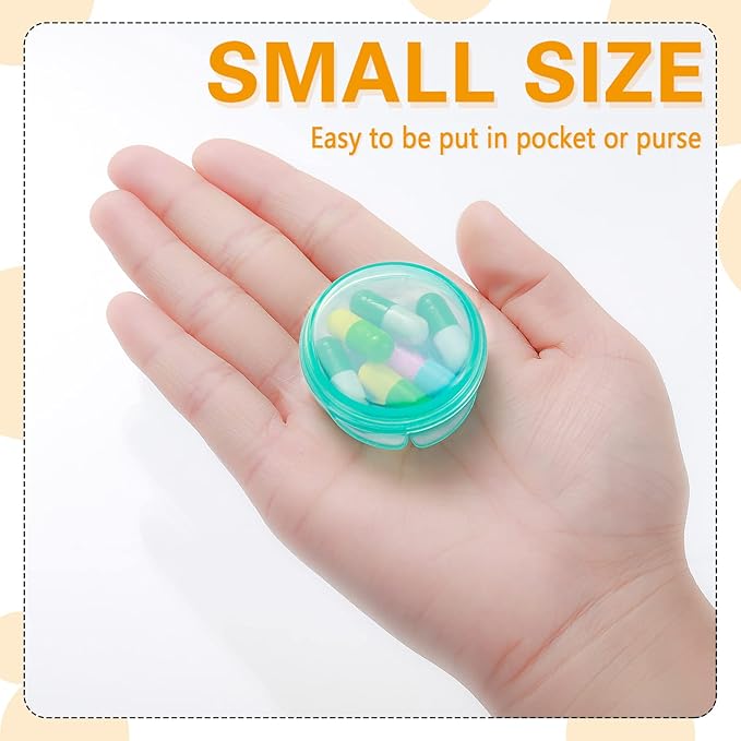Patelai 6 Packs Small Pill Organizer Box, Travel Pill Container Portable Daily Mini Medicine Case Holder for Pocket Purse Briefcase Cod Liver Oil Jewelry Beads Earplug Storage Box(Fresh Color)