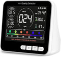 BIBIRE 14-in-1 Air Quality Monitor Indoor with Beep Alarm, 6 AQI Air Detector with PM1.0|PM2.5|PM10|HCHO|TVOC|AQI|Temperature|Humidity|Time for Home, Hotel, Office, Car, Battery Powered