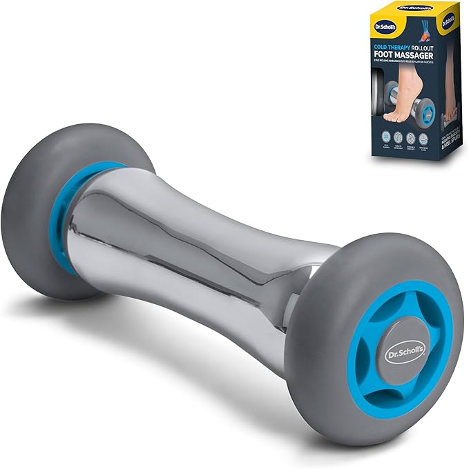 Dr. Scholl's Cold Therapy Foot Massage Roller -Tissue Massage, Muscle Tension, Heel Spurs, Plantar Fasciitis, Sore & Tired Feet