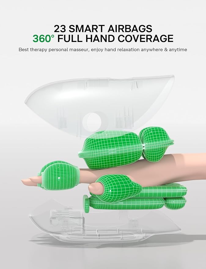 Medisana Hand Massager with Heat and Compression, Knuckle Stretching Massage, Memory Function, Cordless Hand Massager for Arthritis and Carpal Tunnel Relief, Mother’s Day Gift for Mom Women