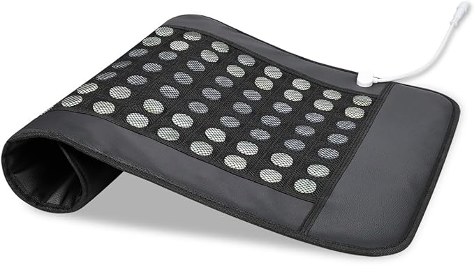 Far Infrared Heating Pad with Natural Jade and Tourmaline Stones - EMF-Free FIR Heat Mat for Back, Shoulder Comfort - Smart Memory Controller, Auto Shut-Off, Travel Bag (26" x 16.5") 2025Upgraded