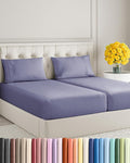 Split King Size 5 Piece Sheet Set - Extra Soft, Breathable & Cooling Sheets - Hotel Luxury Bed Sheets for Women & Men - Deep Pockets, Easy-Fit & Wrinkle-Free Sheets - French Violet Oeko-Tex Bed Sheets