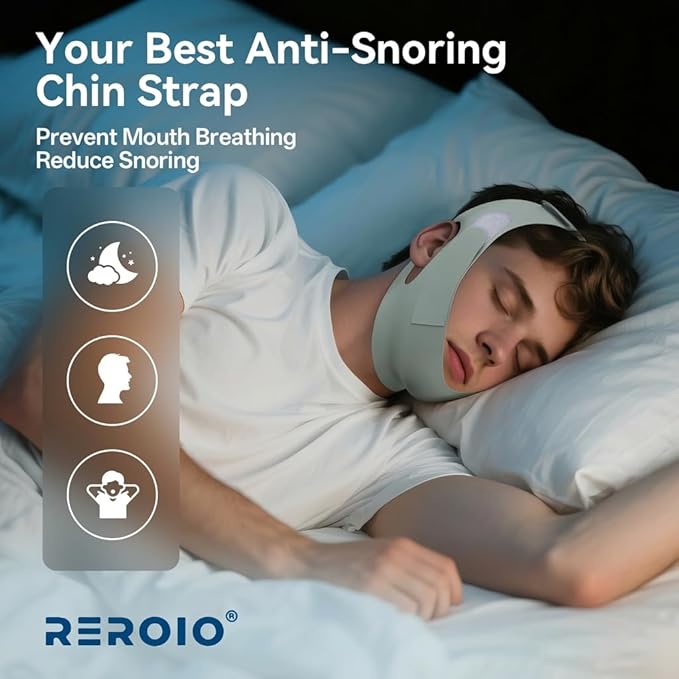 Chin Strap for Sleeping with 4-Side Adjustment, Anti Snoring Chin Strap Elasticity, Anti Snoring Devices Breathable and Durable, Comfortable Snore Stopper for Adults, Green, M