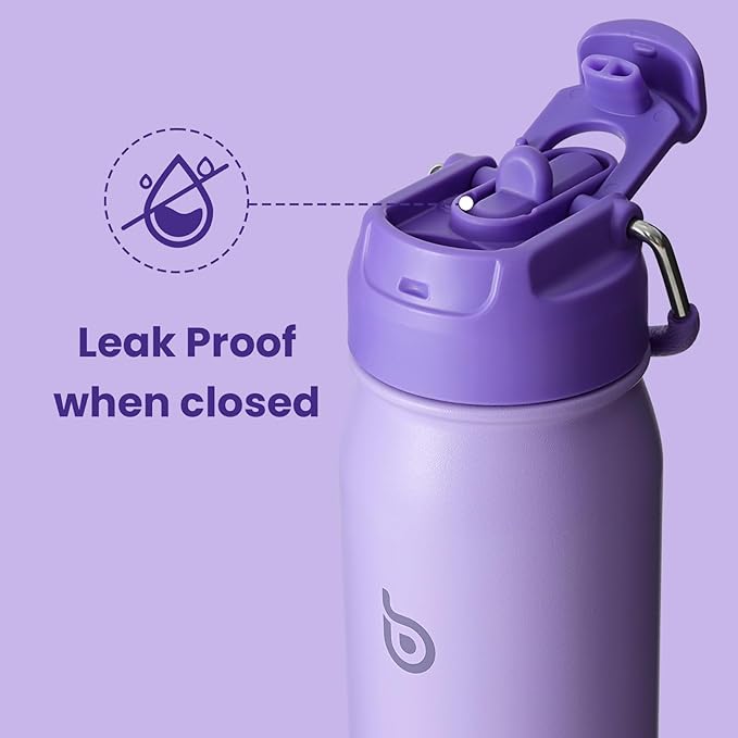 BOTTLE BOTTLE 24oz Insulated Water Bottle Stainless Steel Sport Water Bottle with Straw and Adjustable Lid Daily Pill Organizer