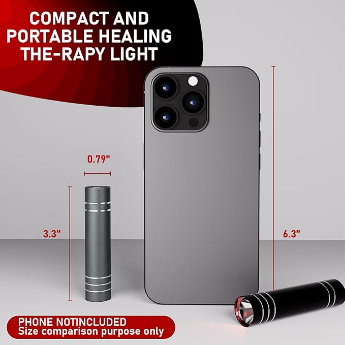 Red Light Therapy Device for Joint and Muscle, 660nm&850nm LED Light Therapy Wand, Portable Infrared Light Therapy Torch, Near Infrared Light for Body, Face, Neck, Back,Knee (Grey)