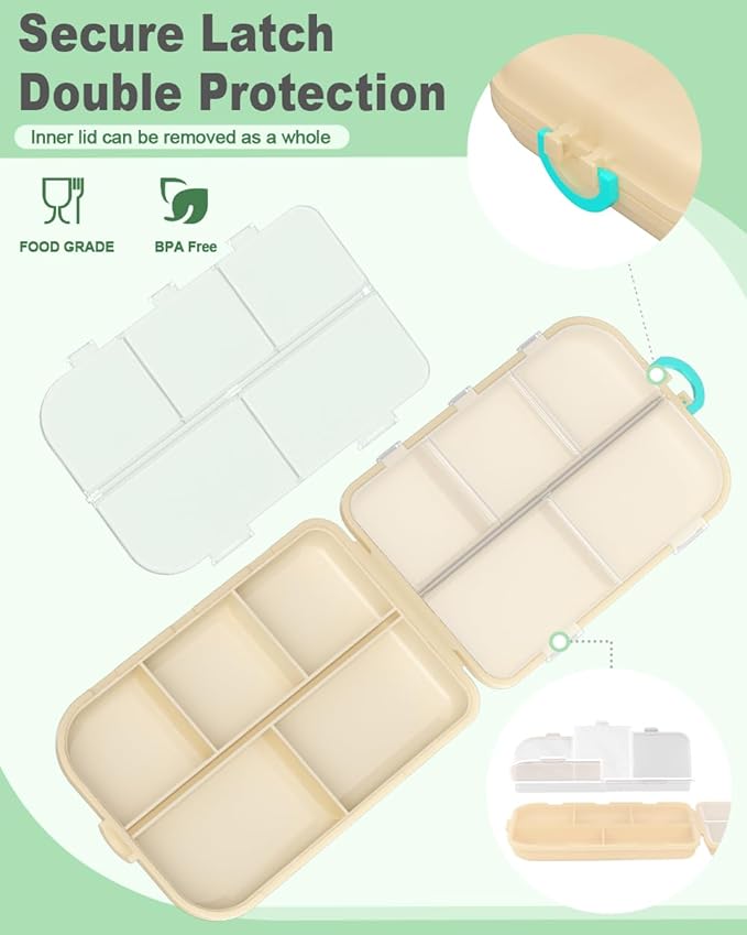 2Pcs Pill Organizer Medicine Organizer Travel Essentials - Travel Pill Case with Labels, Large Daily Medicine Dispenser