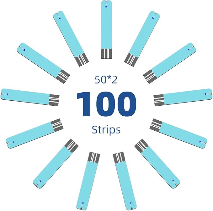 Metene TD-4116 Blood Glucose Test Strips, 100 Count Blood Sugar Test Strips for Diabetes, Use with metene TD-4116 and metene S Blood Glucose Monitoring System Only(No Monitor)