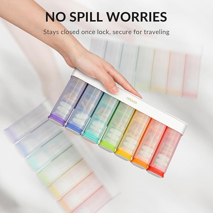 Weekly Pill Organizer 3X a Day, Detachable Pill Box 7 Day, Large 3 Times Daily Pill Case, Travel Pill Container Holder, Week Medication Dispenser Pillbox for Vitamin Supplement Medicine, White