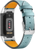 Compatible with Fitbit Charge 5 Leather Bands for Women Men, Feminine Leather Replacement Watch Band Straps Wristbands Bracelet Accessory for Fitbit Charge 5 GPS Tracker