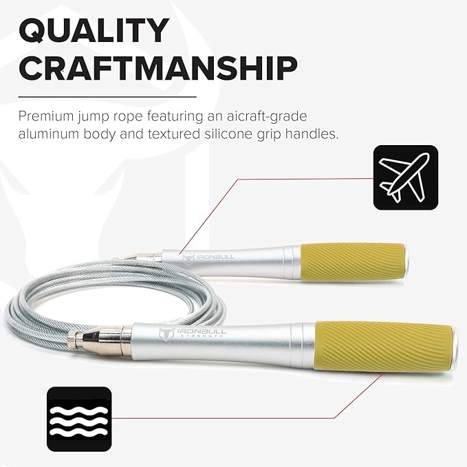 Jump Rope for Men & Women - Ultra-Fast, High Speed Jump Rope - Self-Locking Screw-Free Design with Aluminum Handles and Silicone Textured Grips - Precision Engineered for Maximum Performance - Skipping Rope for Workout Fitness, Cross Training & Home Ex...