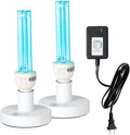 25W UV Sanitizer Lamp Ozone Free and with Ozone,2 Packs 50W UVC Light with E26 Base and 3-Gear Timer，UV Lamp for Basement/Bedroom/Kitchen,253.7/185nm Wavelength Covers up to 800sq.ft,110V CTUV-25