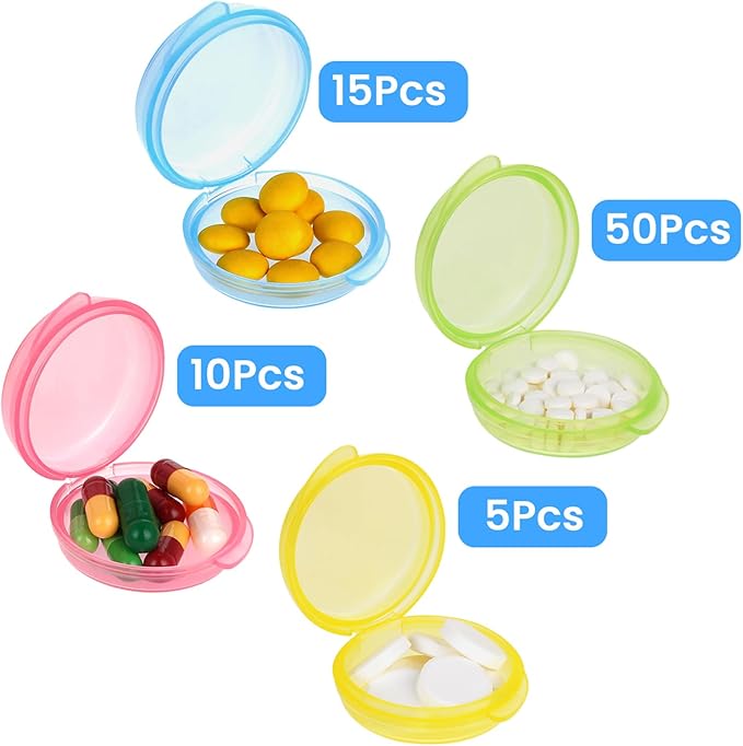 5 Pack Mini Pill Case, Portable Small Pill Organizer Box, Travel Vitamin Holder, Compact Medicine Container for Pocket, Purse, Cod Liver Oil Storage