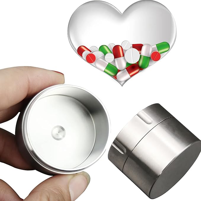 Titanium Pill Container, Pill Holder Extra Large Capacity, Waterproof Pill Case EDC Portable Travel Pill Box Organizer for Purse Pocket Daily Outdoors, Lightweight Pill Organizer, BPA Free