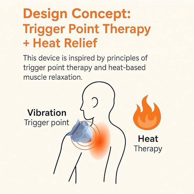 Heated Vibrating Massage Ball with Suction Base – 2 Heat & 2 Vibration Modes, Deep Tissue Trigger Point Massager for Back, Neck, Legs & Muscle Recovery, Cordless & Portable Body Relaxation Tool