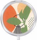Pill Case, Cute Travel Pill Box for Purse, Moisture Proof Small Medicine Holder, Portable Pocket Medicine Organizer Dispenser to Hold Vitamins, Cod Liver Oil, Supplements, Tropical Plants