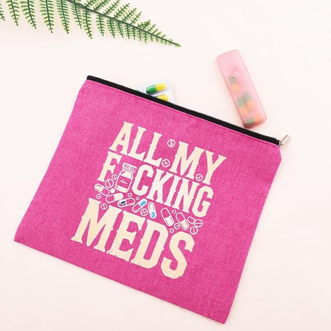 Funny Medicine Bag Gifts Nurse Practitioner Makeup Bag Pocket Pharmacy Pill Organizer Physician Assistant Pouch Medication Storage Container for Travel Doctor Novelty Gift Medical Christmas Gift Pouch