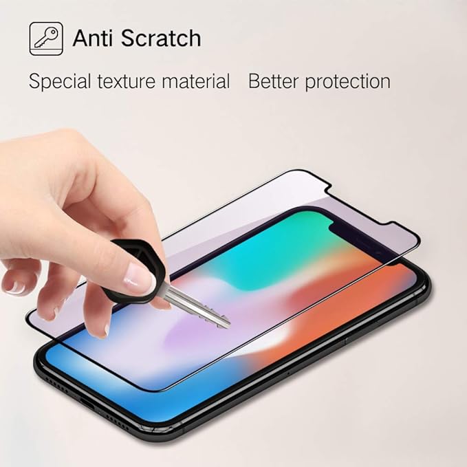 PERFECTSIGHT HD Clear Screen Protector compatible with iPhone 11 Pro Max 2019, iPhone Xs Max 2018 6.5 inch (2 Pack), 30% Anti Blue Light Filter Fingerprint Tempered Glass