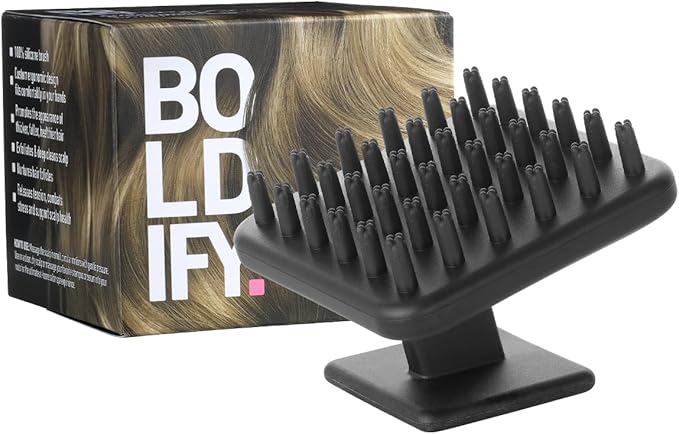 Boldify Scalp Scrubber - Hair Massager Shampoo Brush for Healthy Roots - Silicone Scrubber for Hair Growth and Dandruff Removal - Waterproof Exfoliator