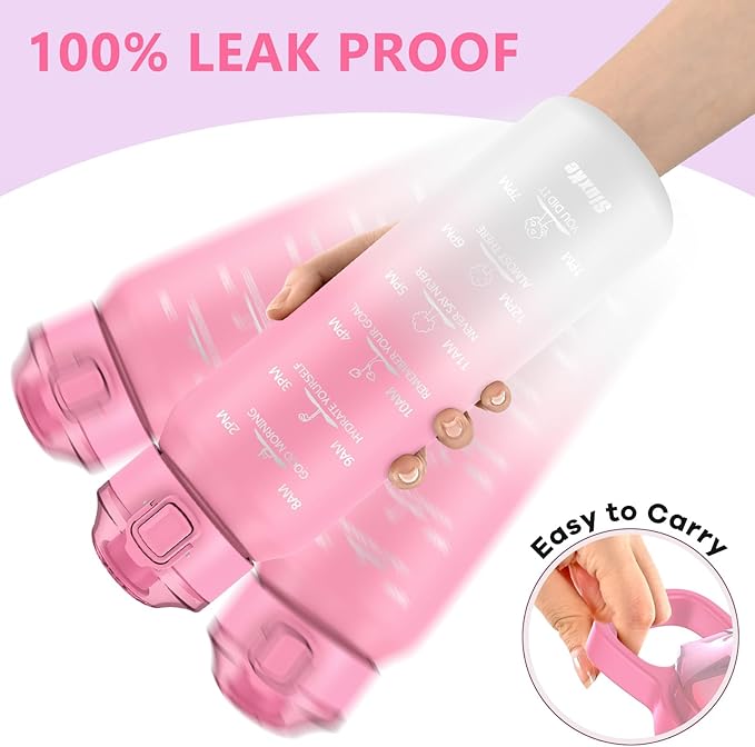 17oz Insulated water bottles with 2 Lids (Straw and Chug Lid), 18/10 Stainless Steel Water Bottle BPA Free, Double Wall Vacuum Wide Mouth Insulated for Men, Women & Kids PINK WHITE